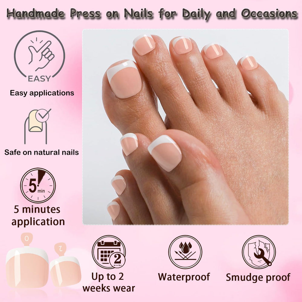 LoveOurHome applied on toes showing comfortable fit and polished pedicure result