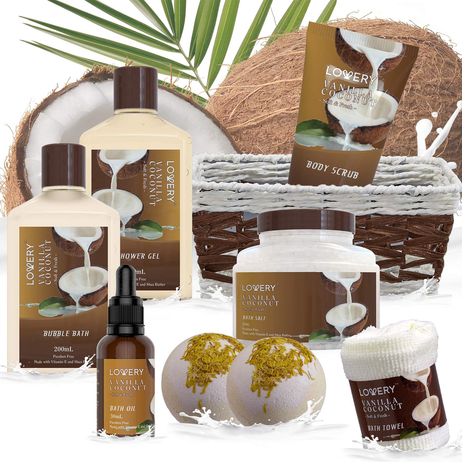 LOVERY body oil being poured to illustrate coconut nourishment and hydration benefit
