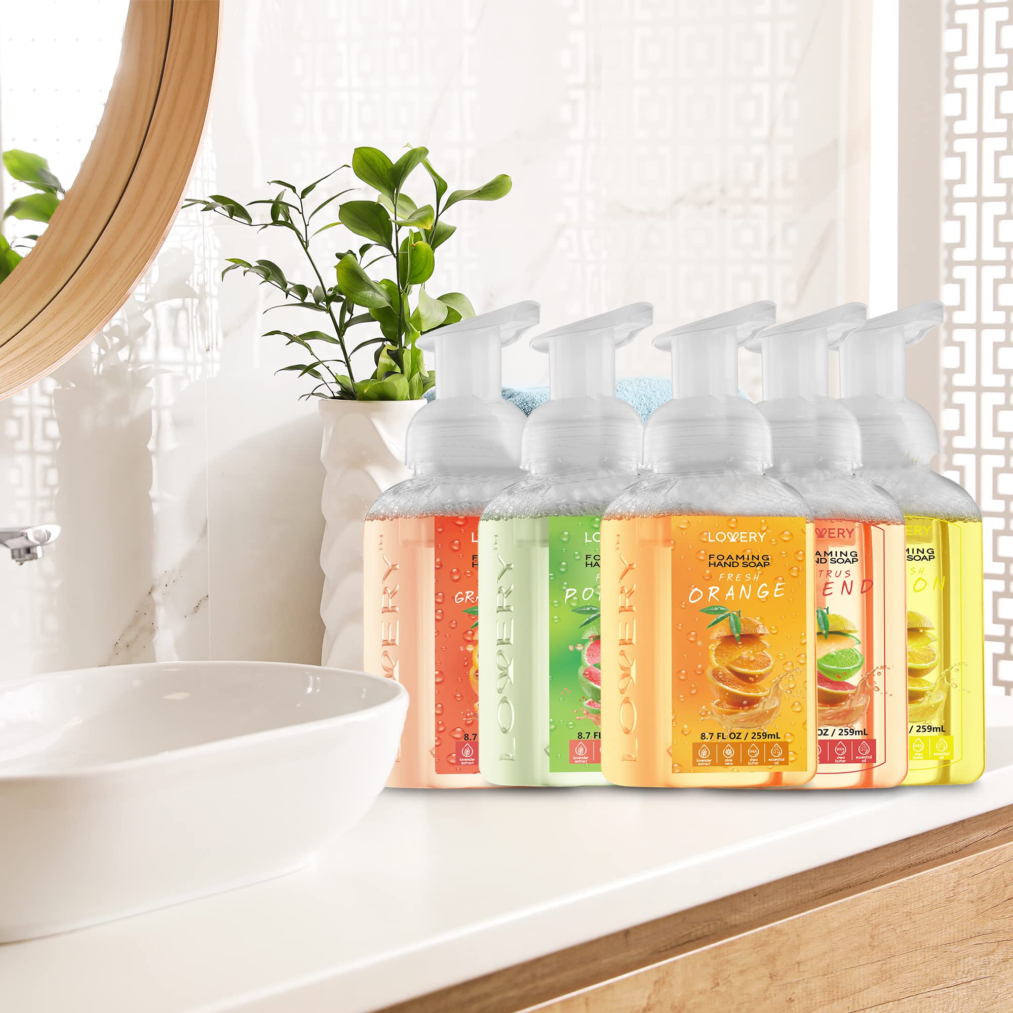 Lovery citrus fragrance collection arranged to show scent variety and aromatic appeal