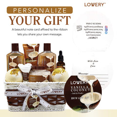 LOVERY handmade basket with gift note card ready to personalize for gifting benefit