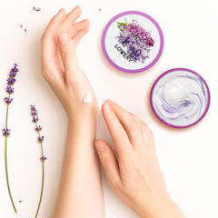 LOVERY product label close-up showing ingredient list and paraben-free benefit