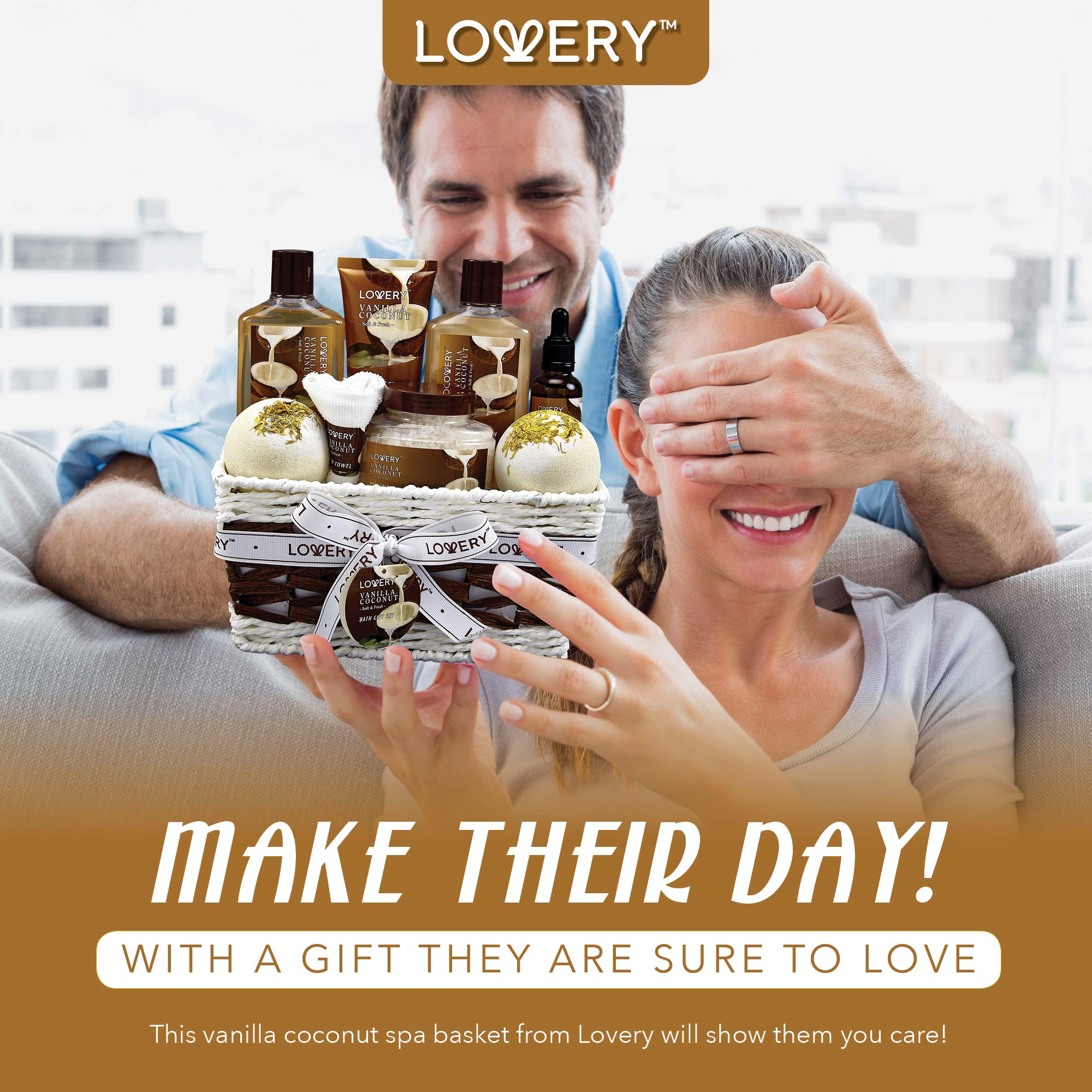 LOVERY lotion and plush towel staged to show moisturized skin and cozy finish benefit