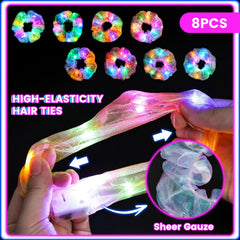 LovesTown scrunchie worn on wrist as glowing party accessory and visibility aid