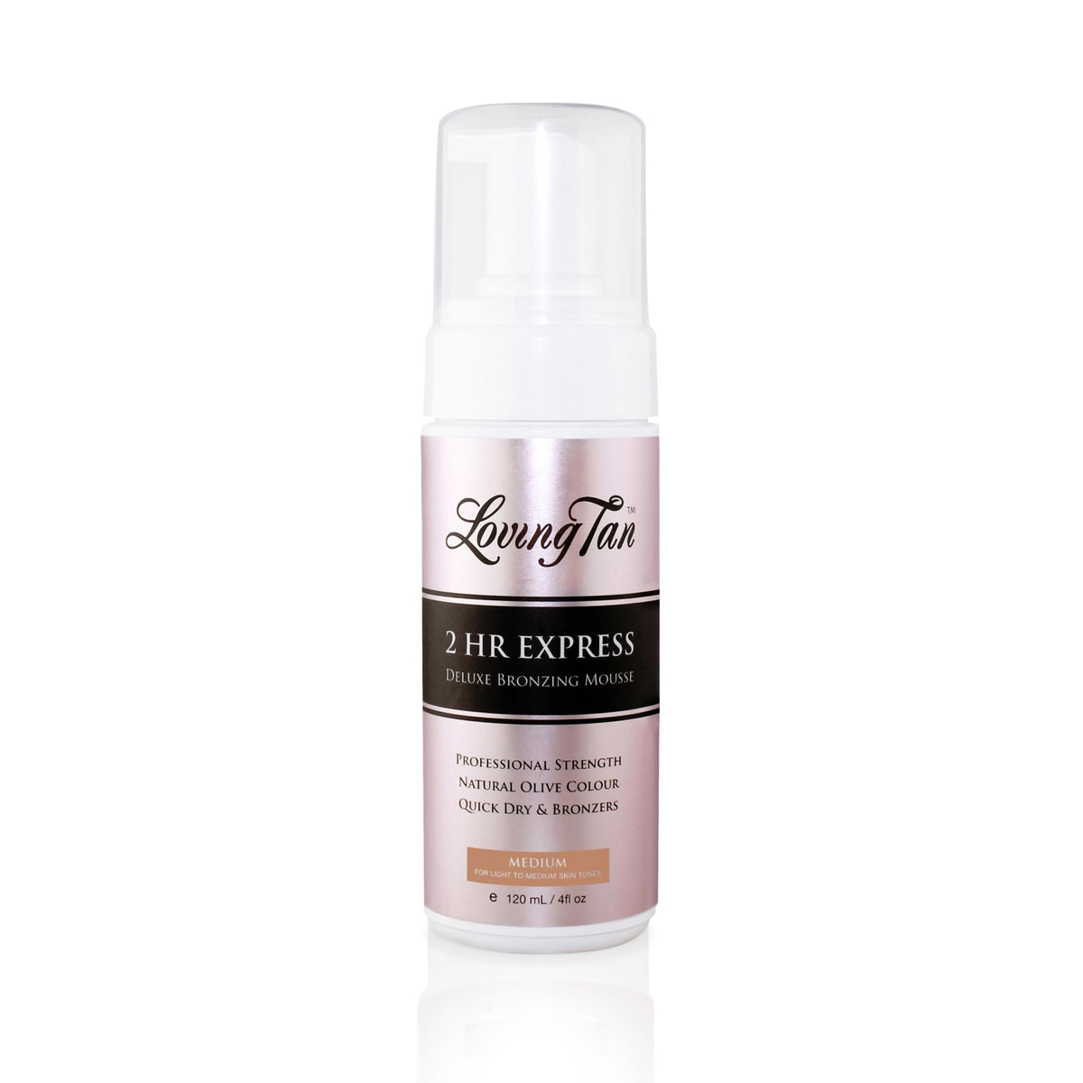 Loving Tan bottle front packaging showing size and branding for quick recognition
