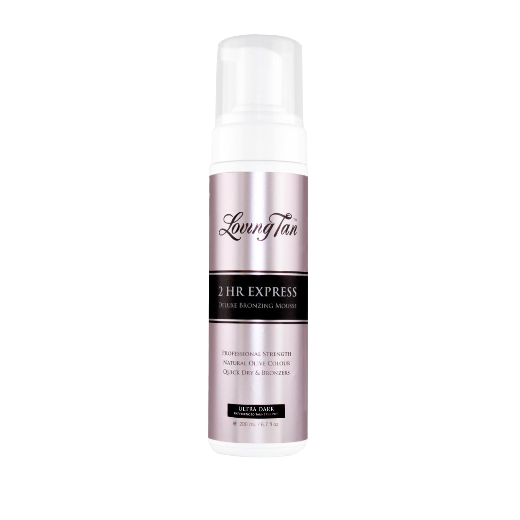 Loving Tan bottle front showing product and easy application benefits