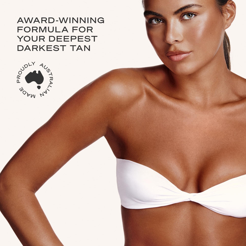 Loving Tan arm application with scale showing precise colour guide benefit