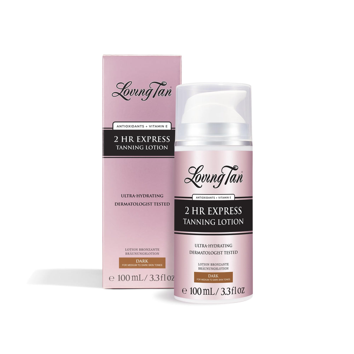 Loving Tan front packaging showing product and label for clear identification and benefit