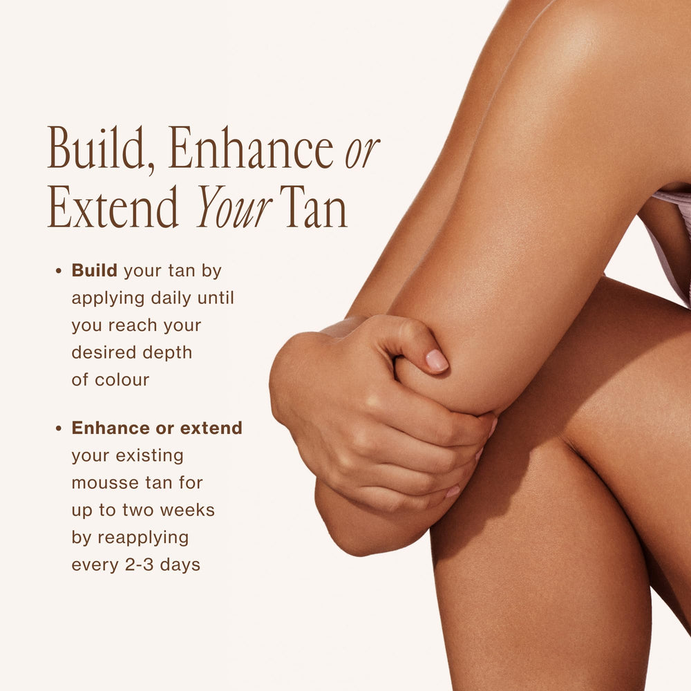 Loving Tan displayed on vanity to show lifestyle use and quick-dry convenience