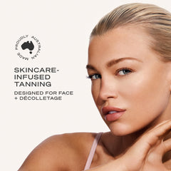 Loving Tan face serum ingredient label highlighting hyaluronic acid benefit