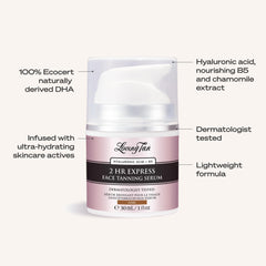 Loving Tan bottle beside a coin to show 1 fl oz size and travel-friendly benefit