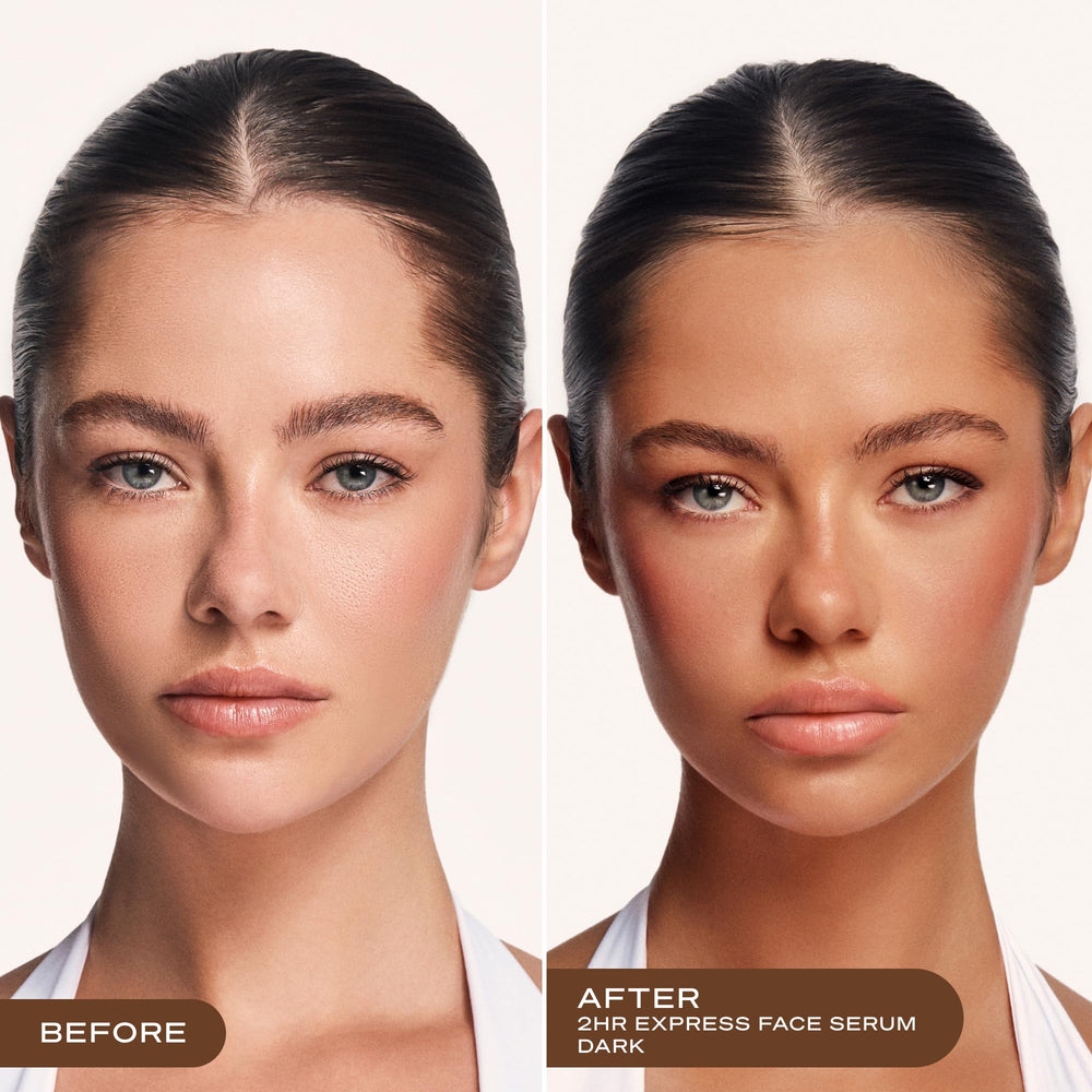 Loving Tan serum texture on skin demonstrating lightweight, hydrating finish