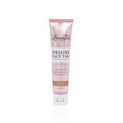 Loving Tan front bottle showing sleek packaging and medium shade benefit