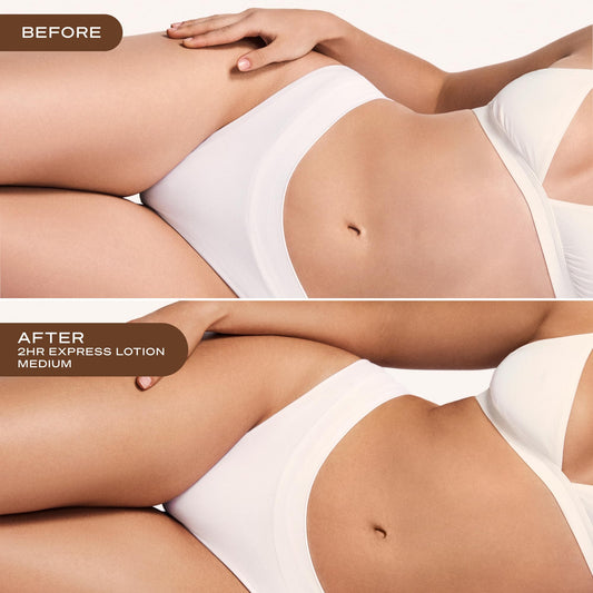 Loving Tan medium lotion texture close-up highlighting smooth spreadability