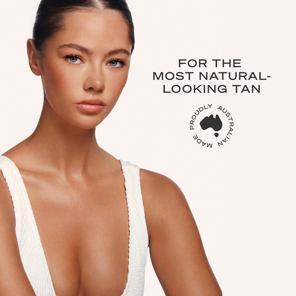 Loving Tan foam drying on skin in about 60 seconds for no-sticky finish