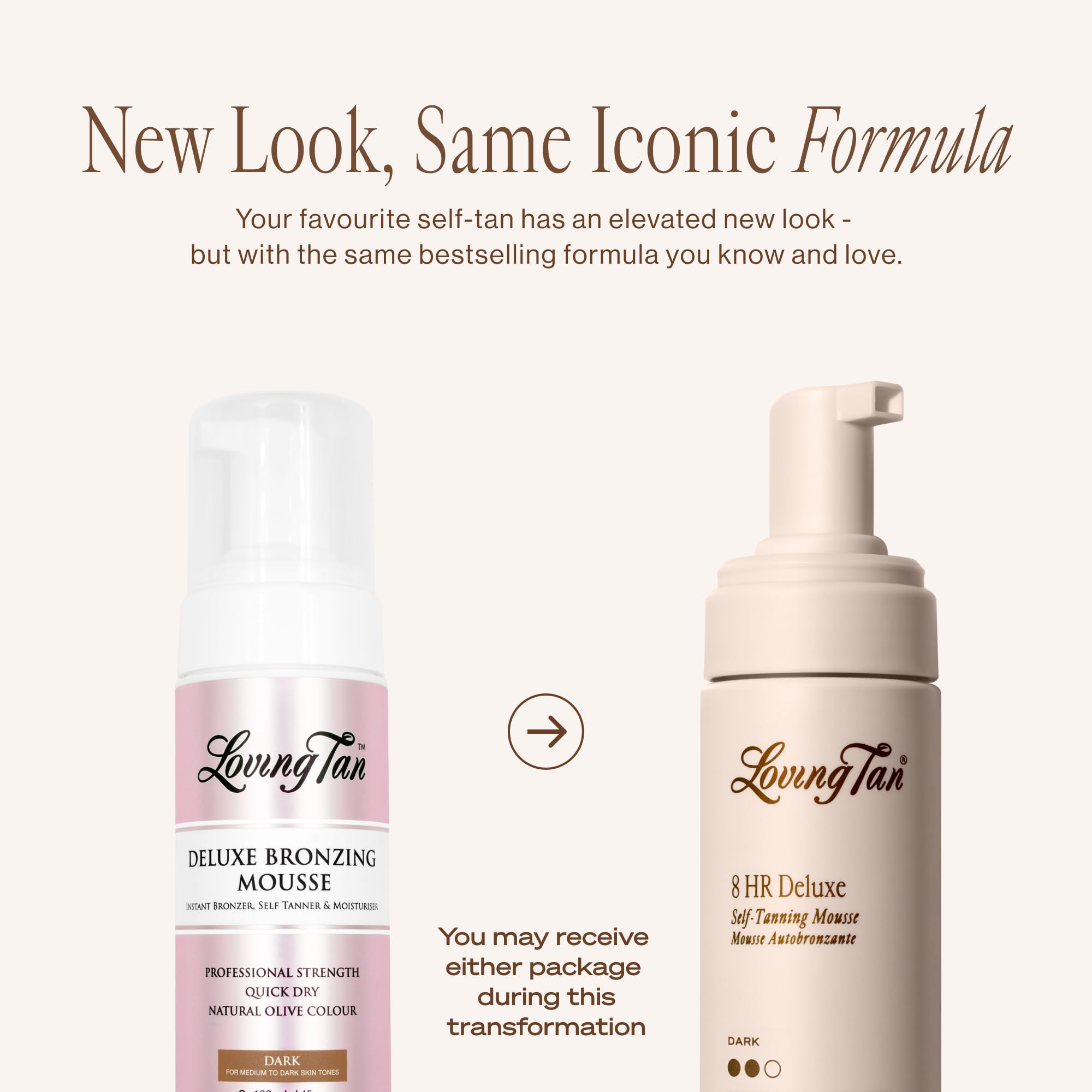 Loving Tan mousse pump dispensing creamy foam texture for smooth application