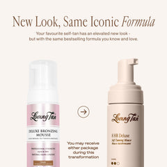 Loving Tan mousse pump dispensing creamy foam texture for smooth application
