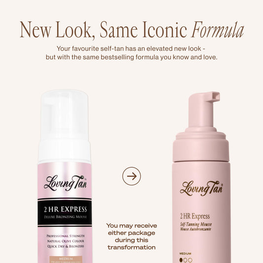 Loving Tan mousse pumping foam texture demonstrating lightweight spreadable formula