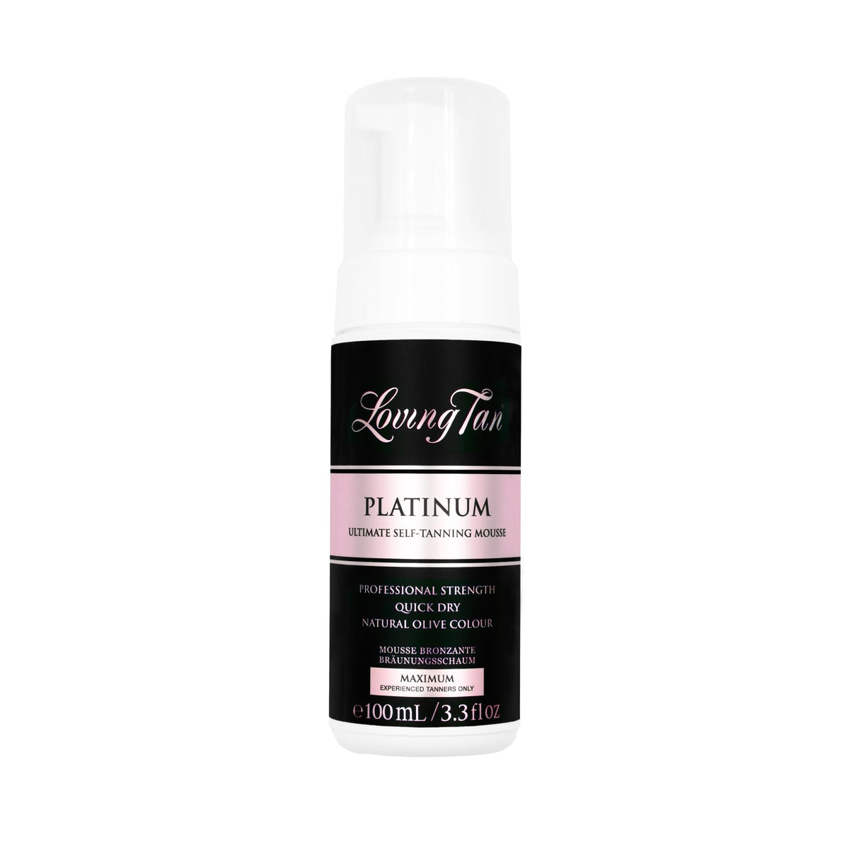 Loving Tan bottle front packaging showing product and deep shade benefit