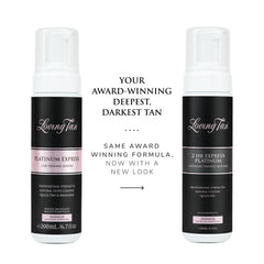 Loving Tan pump dispenser detail for easy controlled mousse application benefit