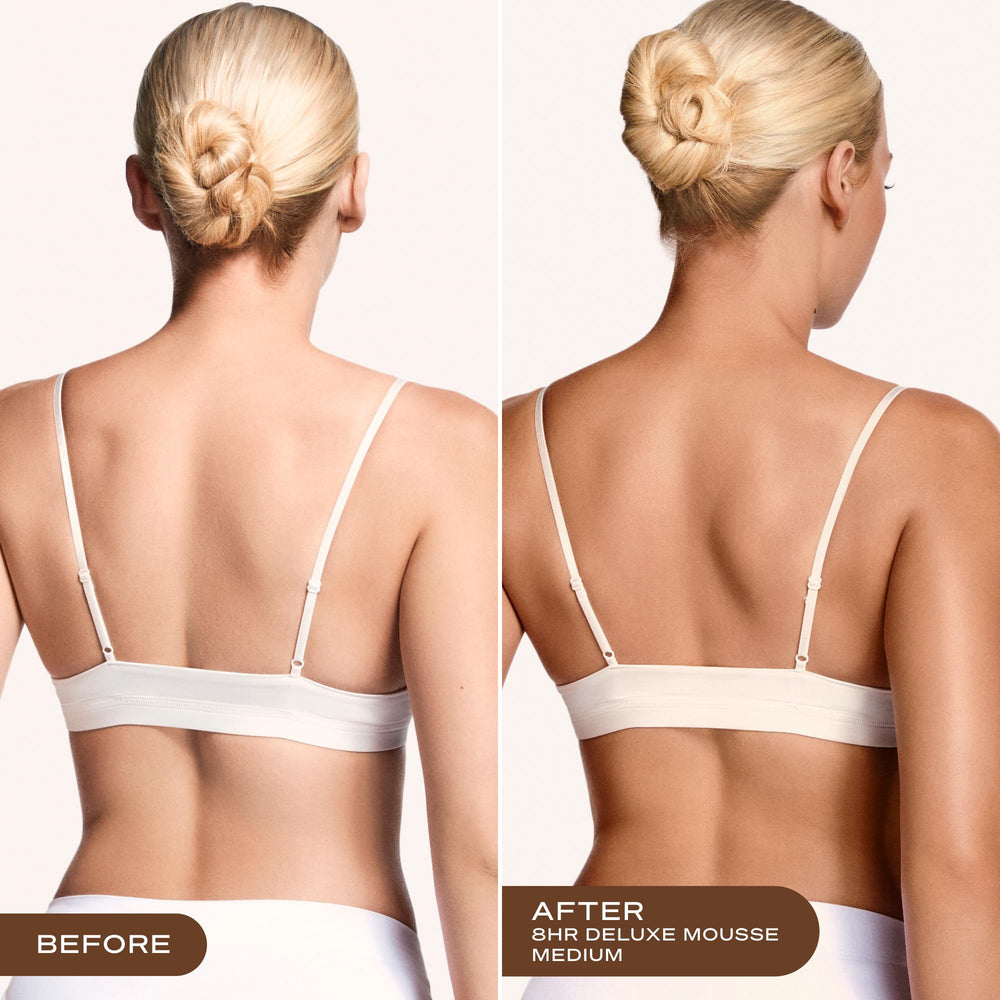 Loving Tan foam texture close-up illustrating smooth, quick-dry mousse for even application