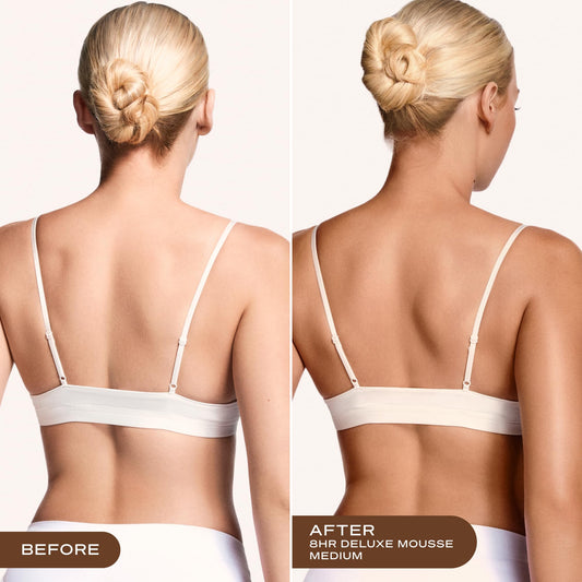 Loving Tan foam texture close-up illustrating smooth, quick-dry mousse for even application