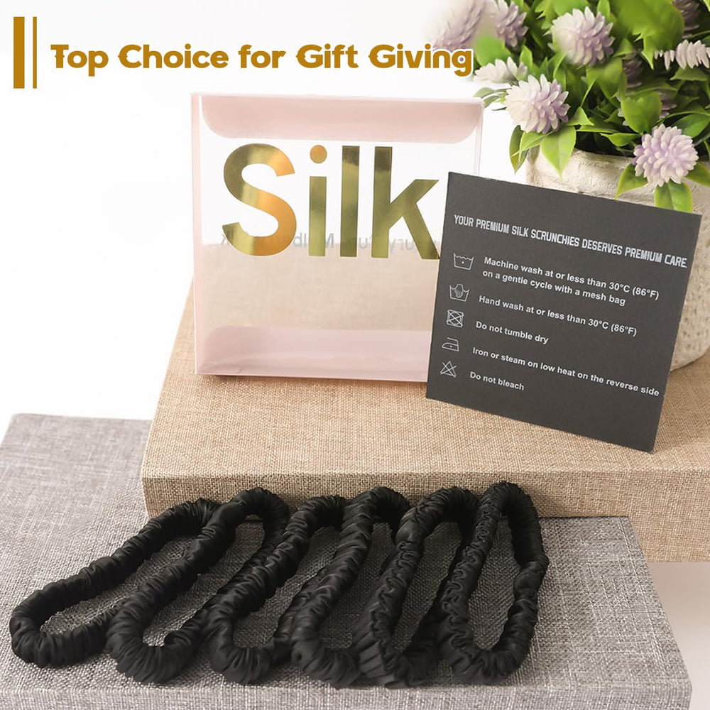 LOVUITEN scrunchie on bedside table illustrating gentle night hair care
