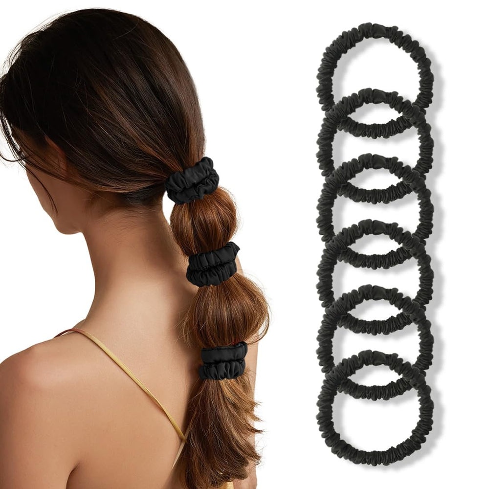 LOVUITEN stretched scrunchie elastic detail demonstrating secure comfortable hold