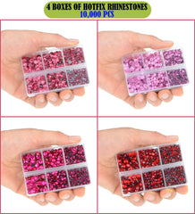 LPBeads close-up color swatch of red pink fuchsia and rose stones for accurate selection