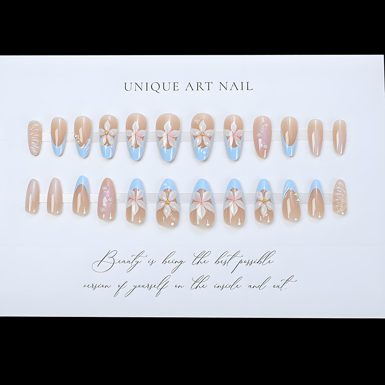 LPOODDNU hands applying a press-on nail for secure salon-style results