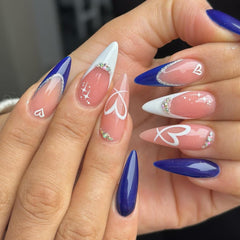 LPOODDNU close-up of heart and diamond nail detail for a delicate accent benefit