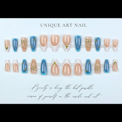 LPOODDNU side profile of almond-shaped nail showing natural curvature and fit