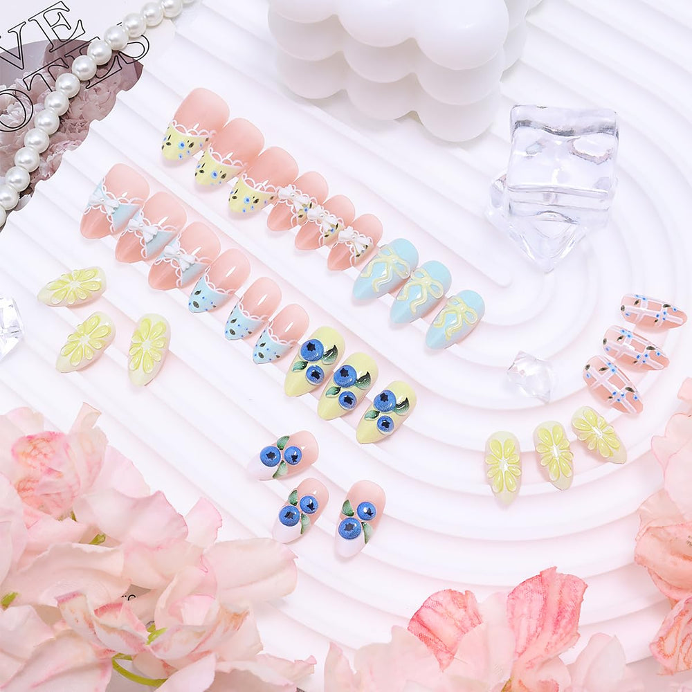 LRKNNO display of almond shape nails in 12 sizes for precise fit benefit