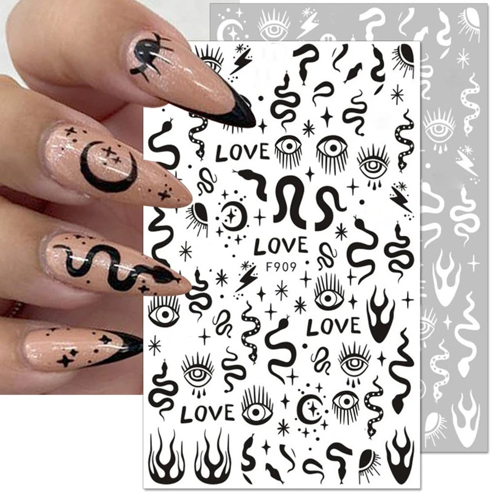 LRKNNO assortment of rose eye moon and fishbone decals offering mix-and-match options