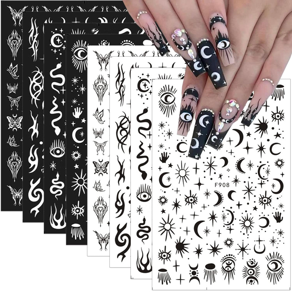 LRKNNO front packaging showing 10 gothic nail sticker sheets for bold styling