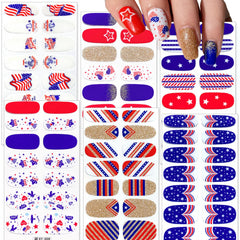 LRKNNO front packaging showing patriotic nail strip assortment and festive benefit