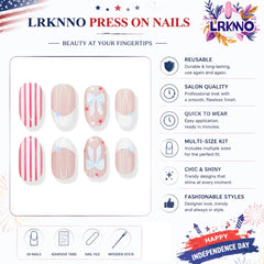 LRKNNO nails worn on hands in lifestyle shot for photo-ready appeal