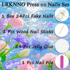 LRKNNO nails worn on hand at beach offering stylish summer-ready appearance