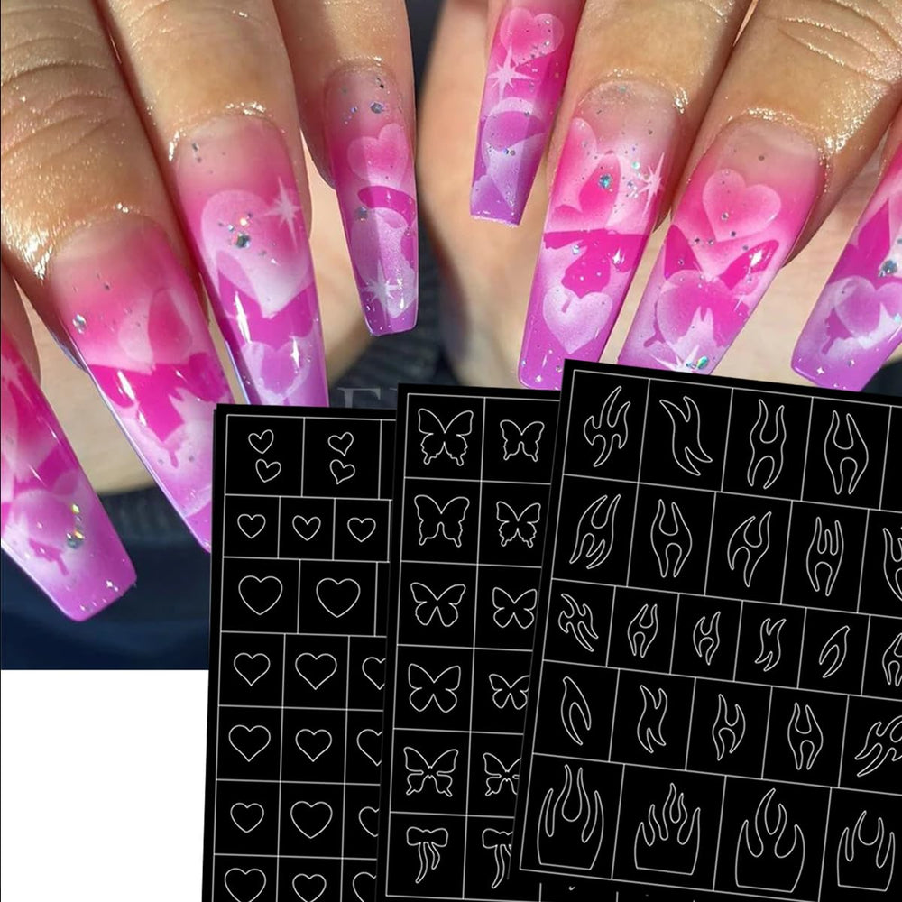 LRKNNO removed stencil revealing sharp French tip for neat results benefit