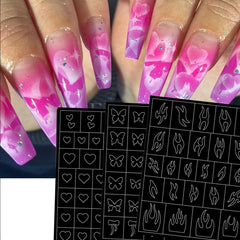 LRKNNO removed stencil revealing sharp French tip for neat results benefit