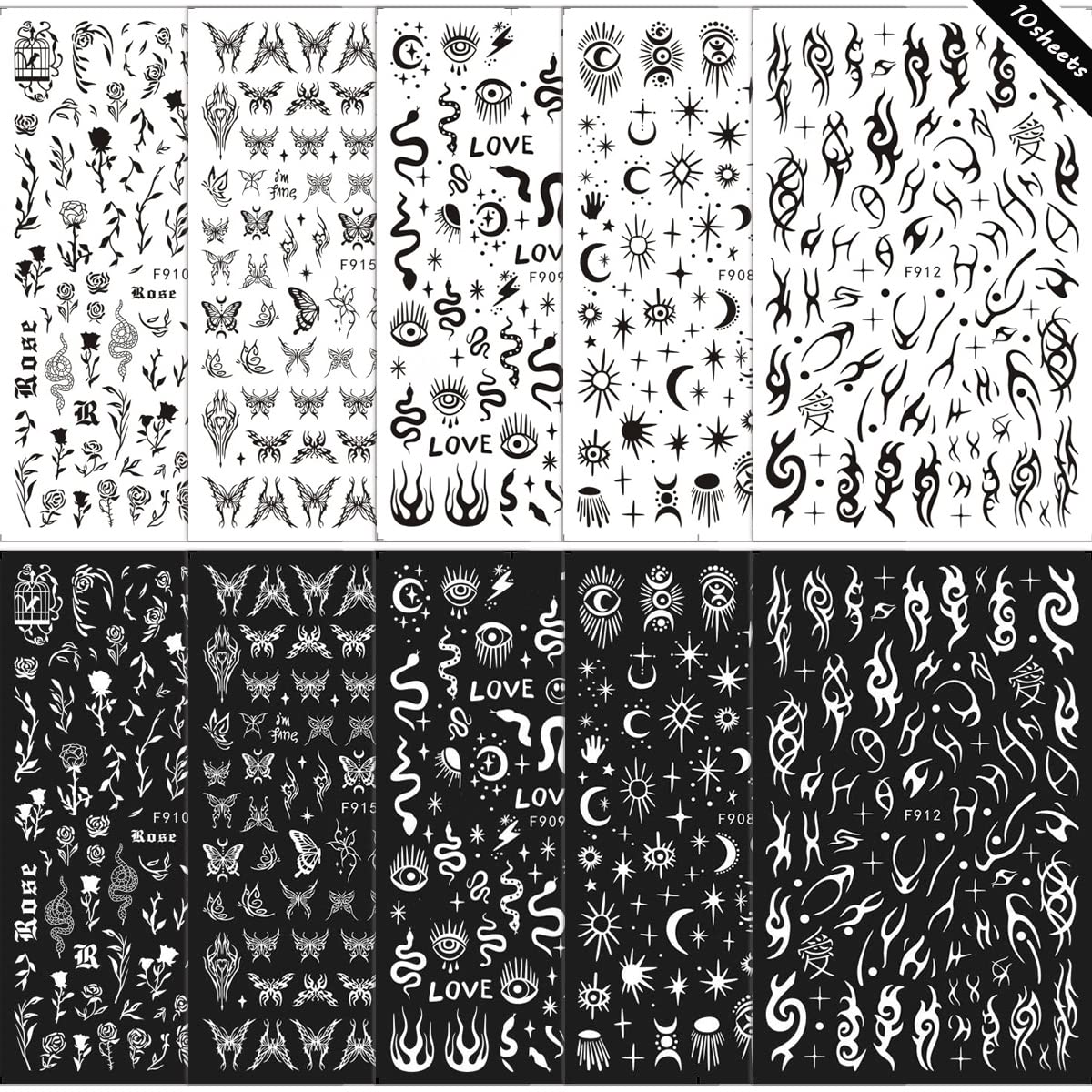 LRKNNO close-up of snake and star decals highlighting intricate detail and contrast