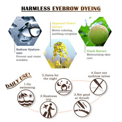 LSxia application steps applied to brows for simple peel-off brow tinting