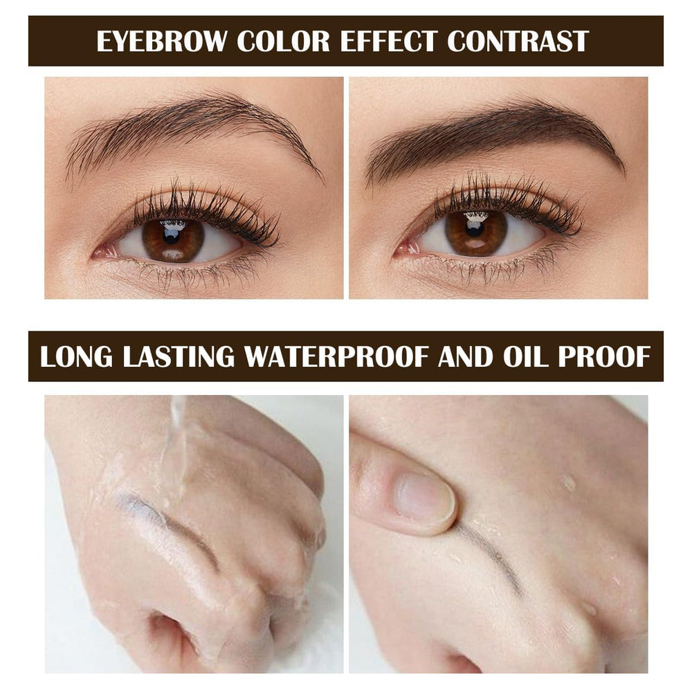 LSxia before and after model showing fuller brows and enhanced definition