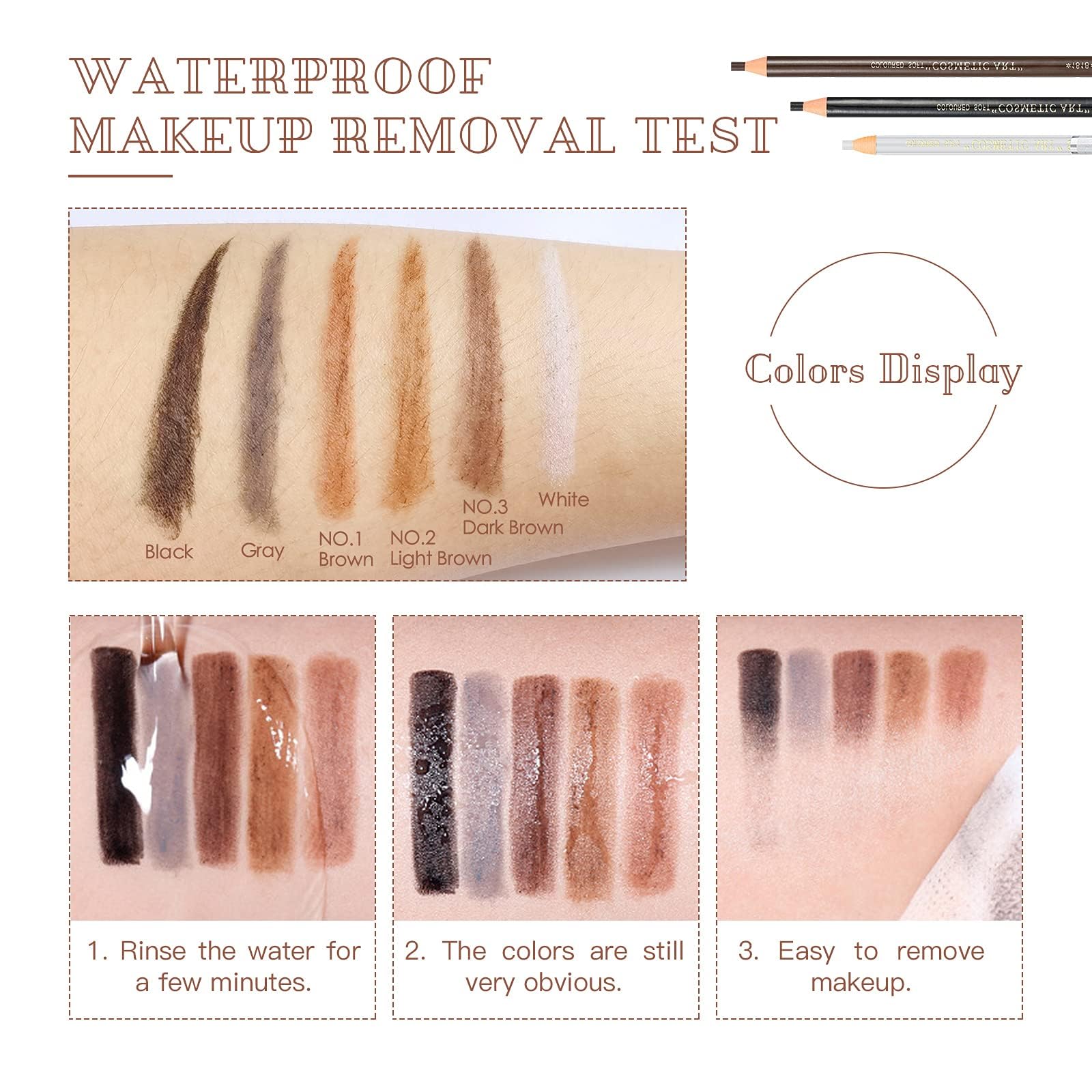 LSxia five shades swatched to display color range for matching various hair tones