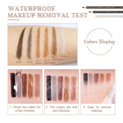 LSxia color swatches on skin showing range of brow shades for matching