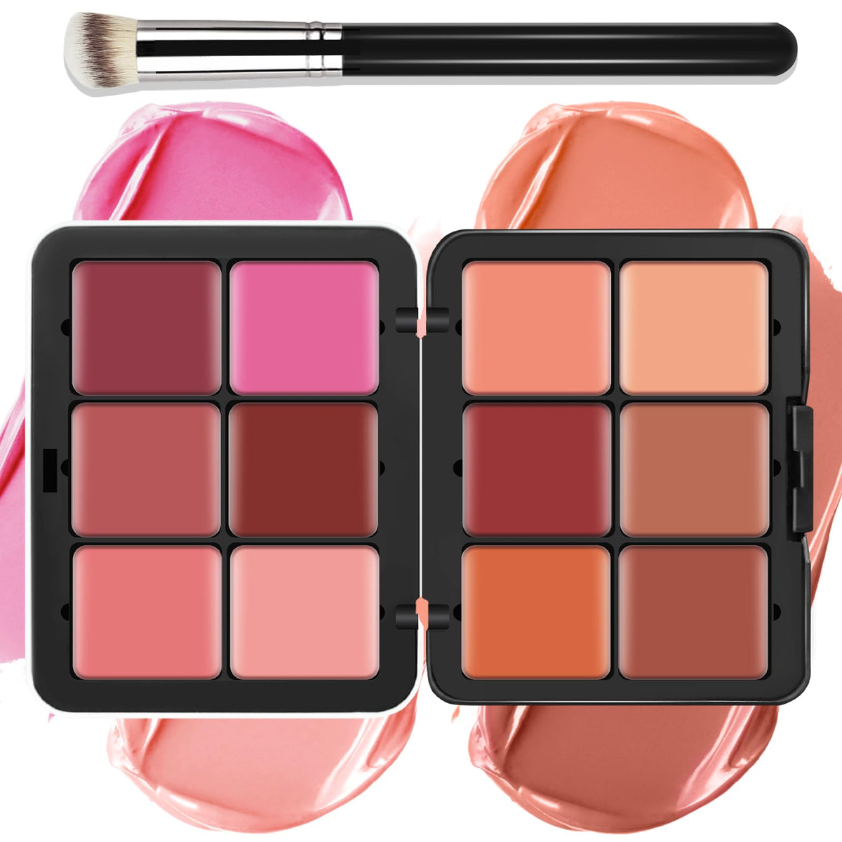 LSxia front packaging showing compact blush palette, clear travel-friendly design