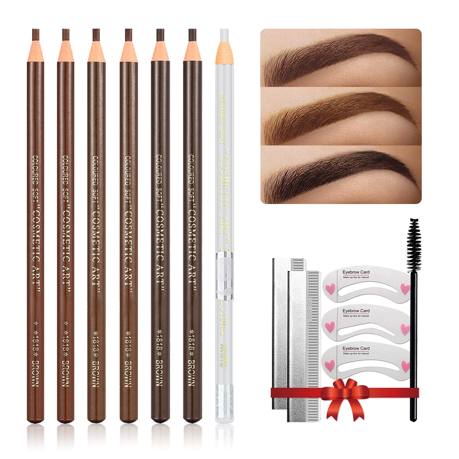LSxia front packaging showing full eyebrow kit and tools, convenient all-in-one