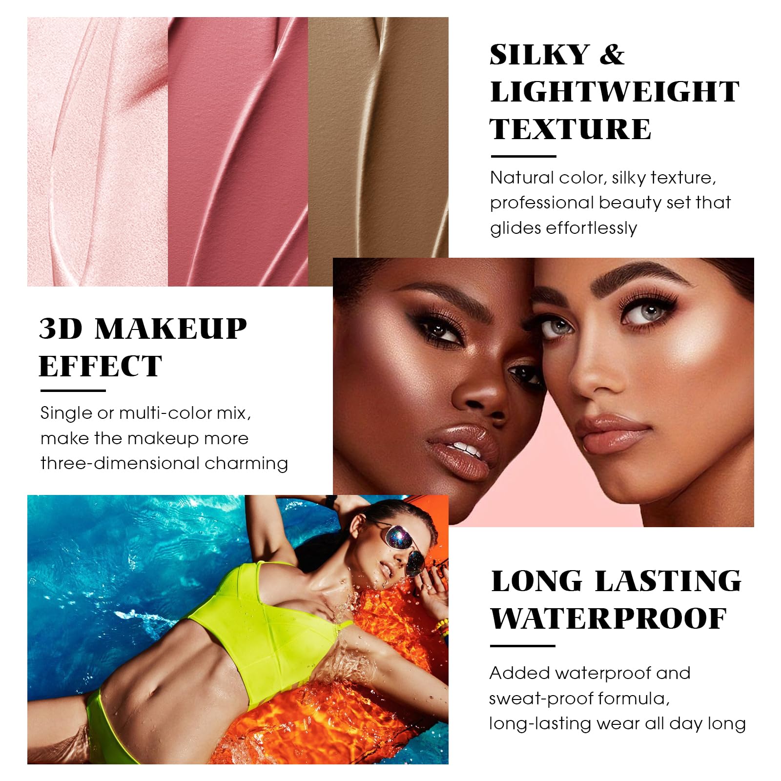 LSxia highlighter stick sheen close-up, natural luminous finish benefit
