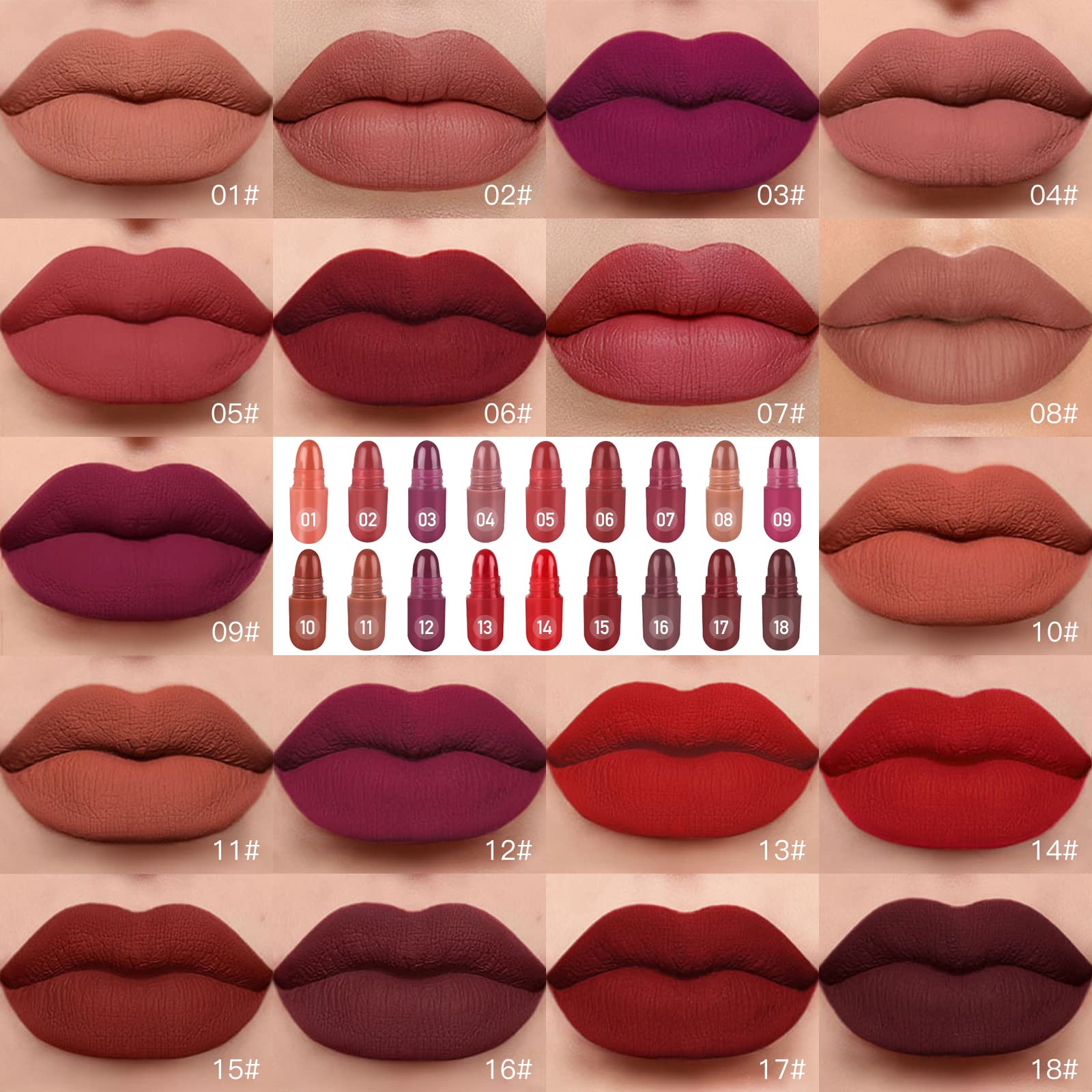 LSxia swatch array of 18 shades displaying color variety for versatile looks
