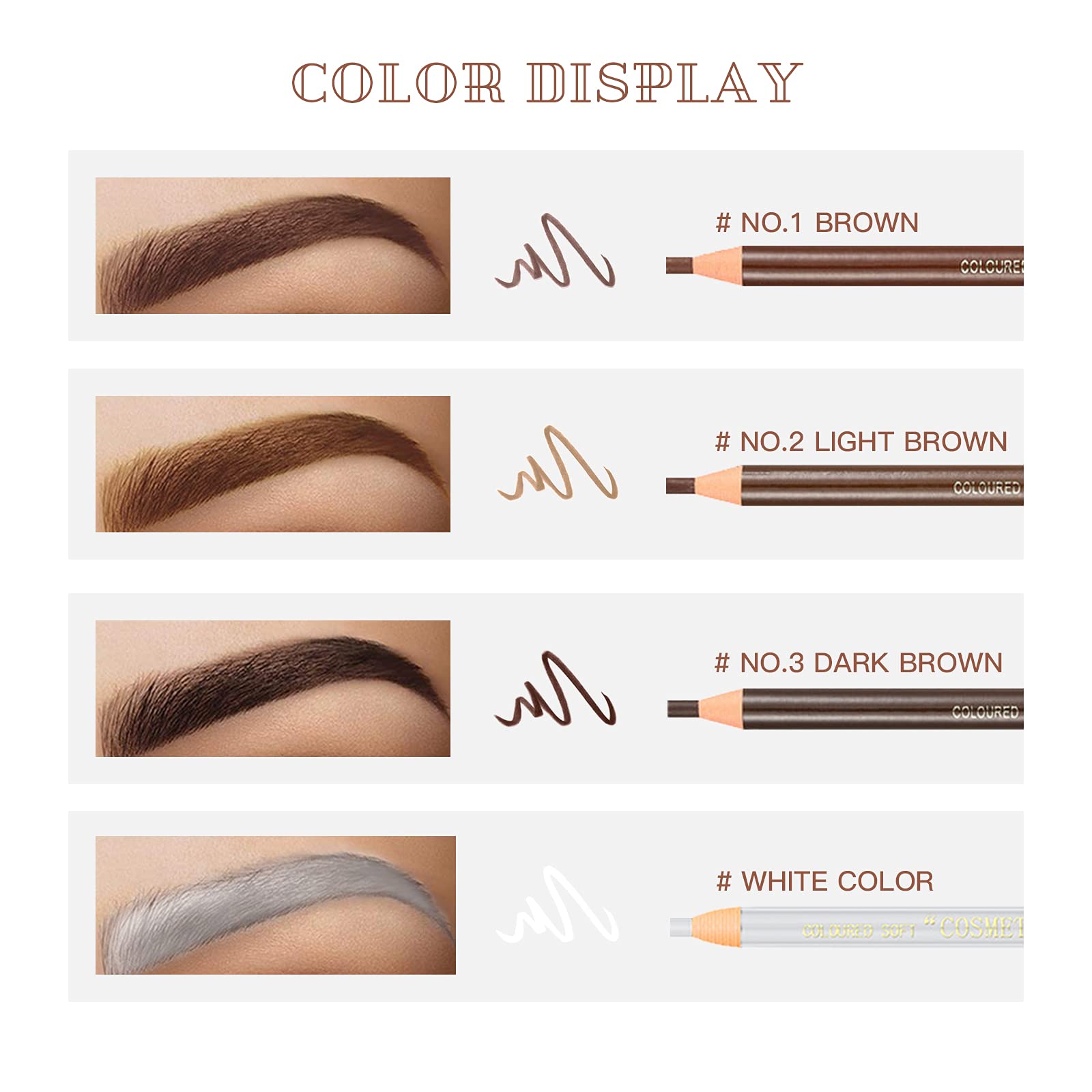 LSxia three eyebrow stencils laid out, helps create symmetrical eyebrow shapes