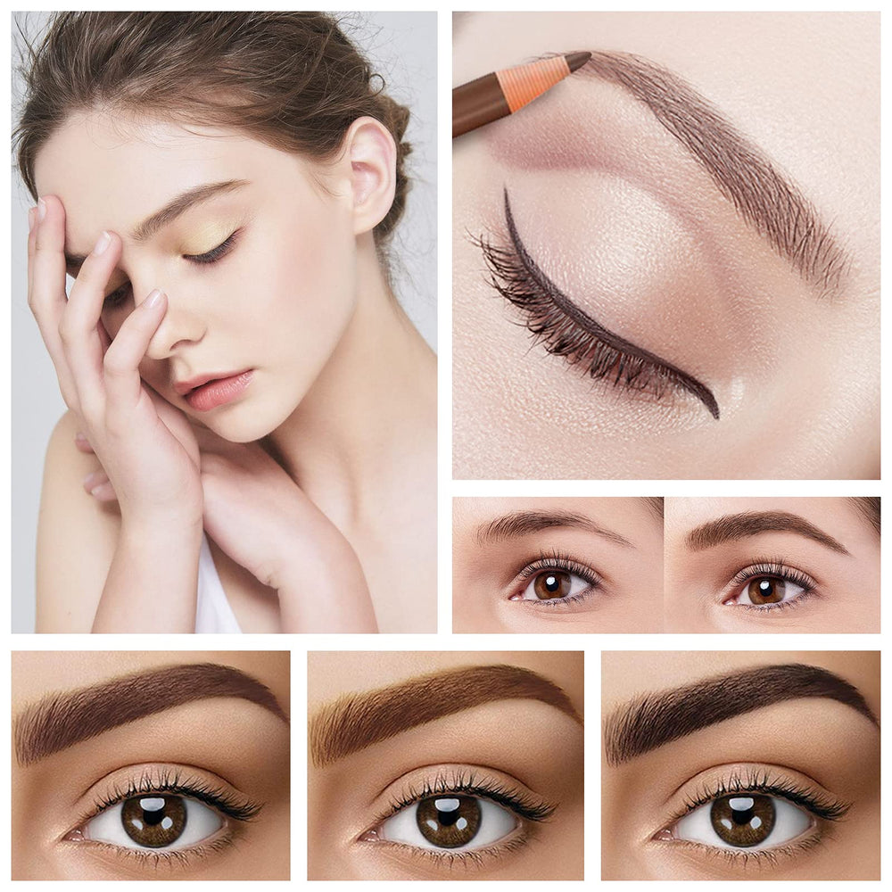 LSxia white eyeliner and spoolie displayed, brightens eyes and grooms brows